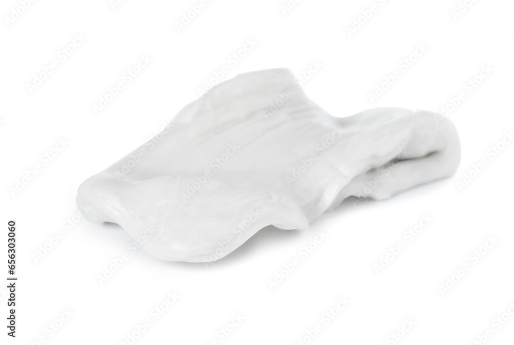One used chewing gum on white background One used chewing gum on white background