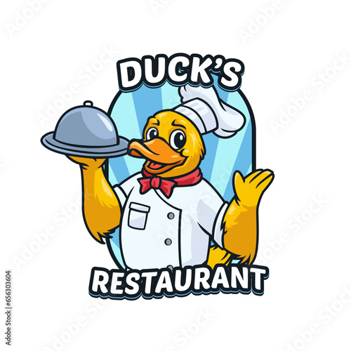 Duck Chef Mascot Logo Template