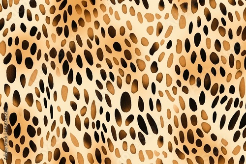 Watercolor leopard skin seamless pattern. Generative AI