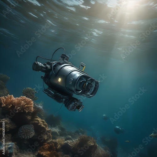 An underwater robot exploring the depths of the ocean, discovering new species of marine life4 photo