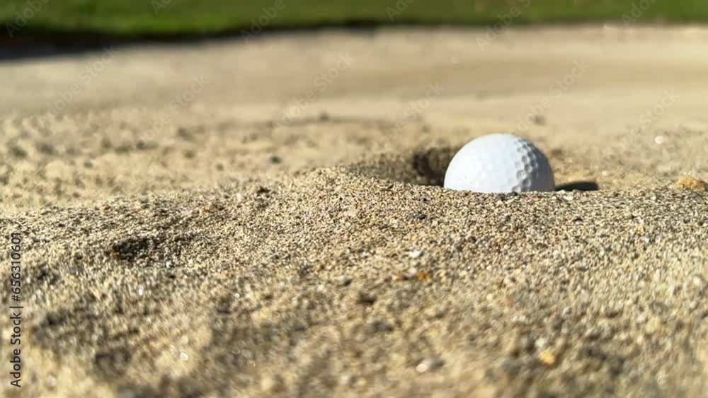 custom made wallpaper toronto digitalClose Up on a Golf Ball Falling in the Sand Trap in a Sunny Day in Switzerland. (Slow Motion)