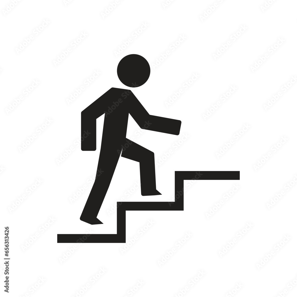 Upstairs icon isolated sign symbol vector illustration.