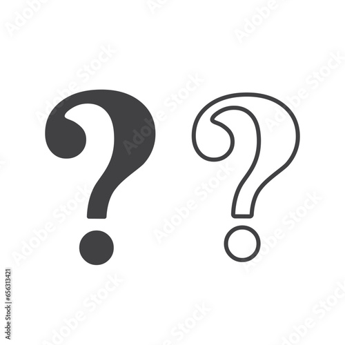 Set of question mark icon vector illustration.
