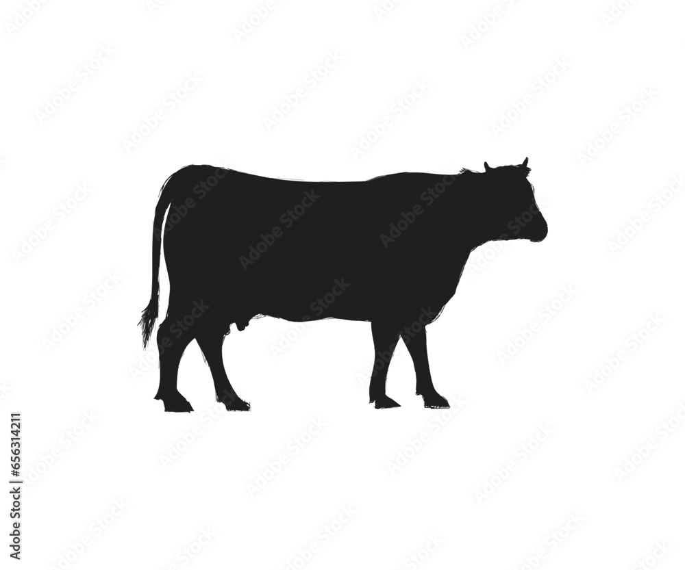 Cow graphic icon. Cow black silhouette isolated on white background. Vector illustration
Cow graphic icon. Cow black silhouette isolated on white background. Vector illustration