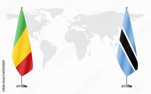 Mali and Botswana flags for official meeting