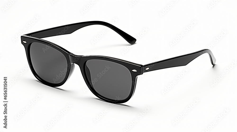 Black classic sunglasses isolated on white background
