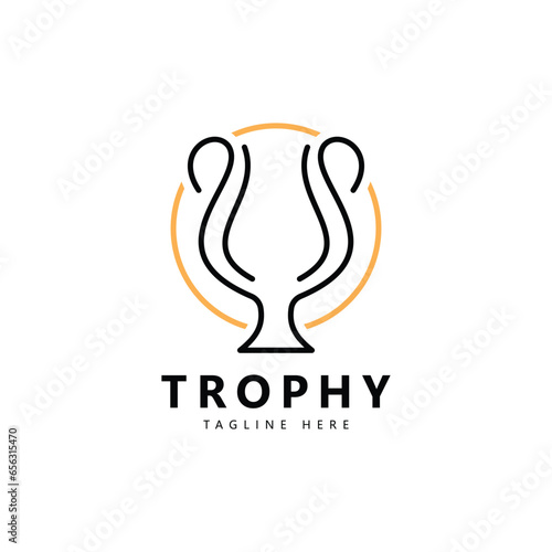 Champions trophy for winner award logo design inspiration