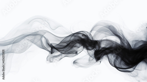 Black smoke on white background 