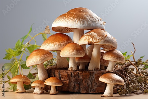 A bunch of earthy mushrooms. isolation white background,Generated with AI