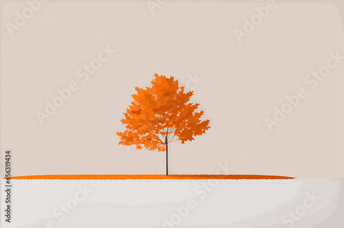 Autumn images in a minimalist picture style, wallpaper, minimalistic art, surrealism, abstract