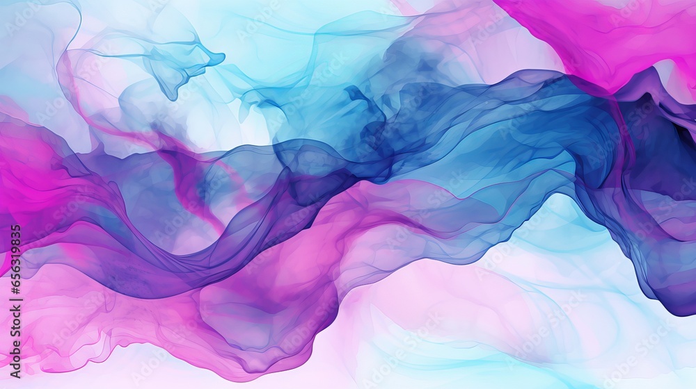 Watercolor in Marble Pink. Paint in blue. Vector watercolor in purple ink. Repeat with green alcohol ink. Background of purple marble artwork. Vector Texture Light