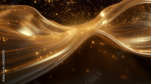 Fototapeta Naklejka Na Ścianę i Meble -  Background with luxurious gold particle drapery. 3D rendering and illustration.