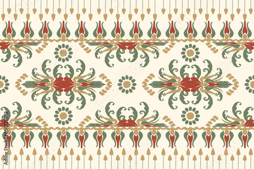 Ethnic abstract ikat art. Seamless pattern in tribal, folk embroidery, and Mexican style. Aztec geometric art ornament print.Design for carpet, wallpaper, clothing, wrapping, fabric, cover, textile