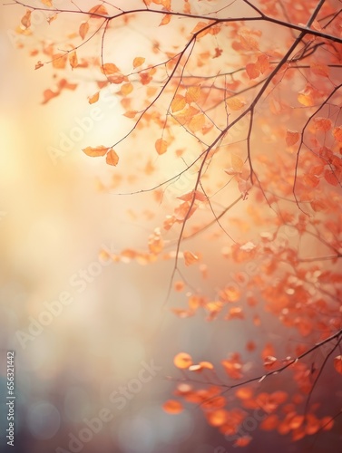 Beautiful orange and yellow autumn leaves against a blurry autumn background. © grape_vein