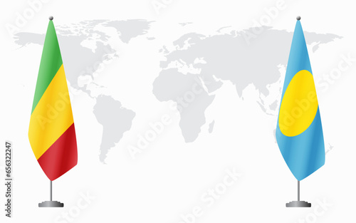 Mali and Palau flags for official meeting