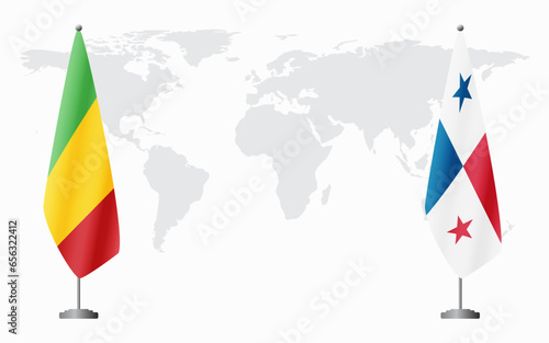 Mali and Panama flags for official meeting