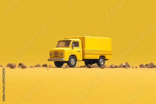 isolated yellow truck. Generative AI