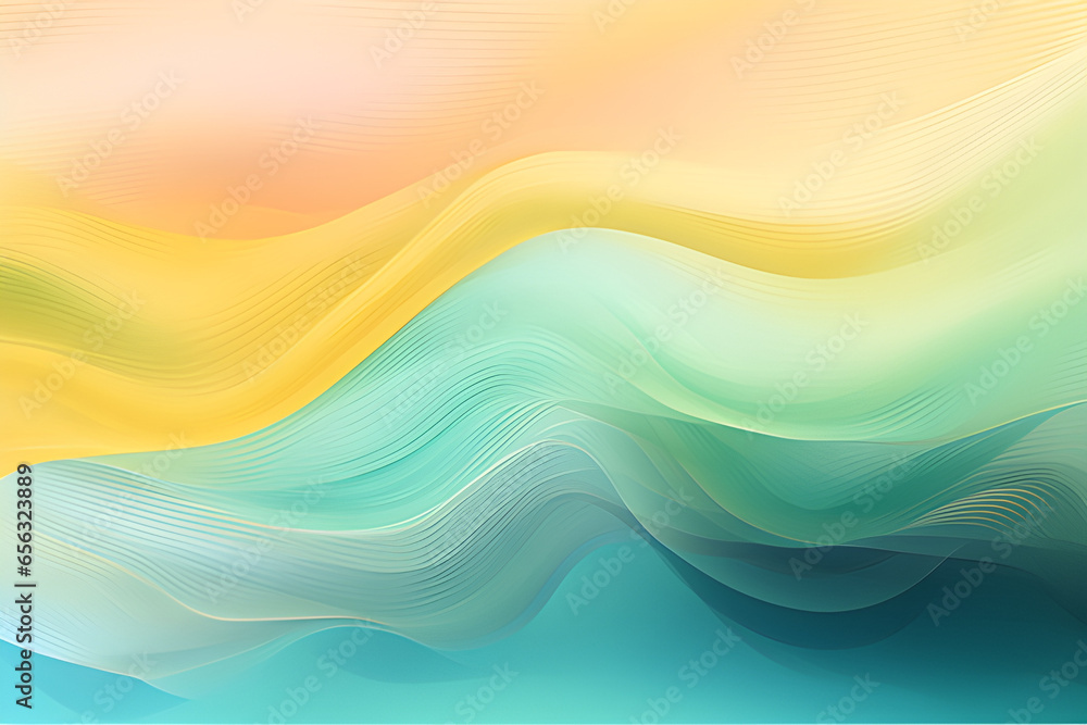 Horizontal Modern Colorful Abstract Wave Background With Medium Sea Green, Pale Green and Very Dark Blue Colors. Can Be Used as Texture, Background or Wallpaper.