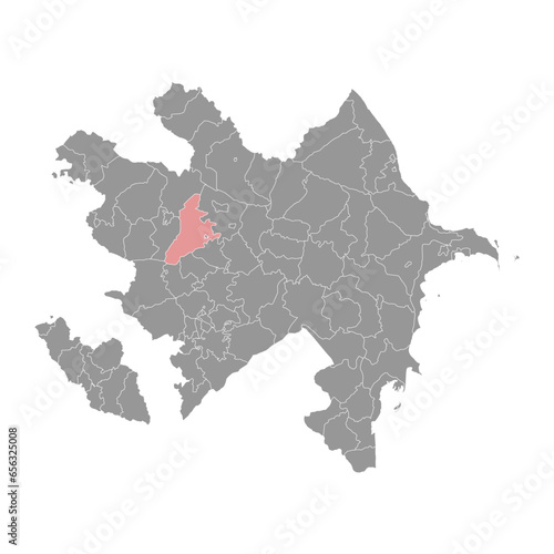 Goranboy district map  administrative division of Azerbaijan.