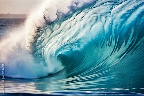 Captivating sea waves displaying a wonderful shade of blue. Generative AI