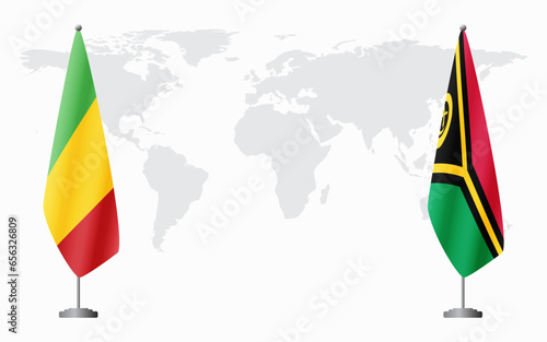 Mali and Vanuatu flags for official meeting