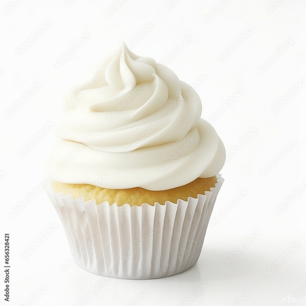 cupcake with cream in white or isolated background cupcake with cream in white or isolated background