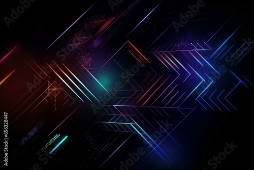 Background with abstract arrows and grid design. Generative AI