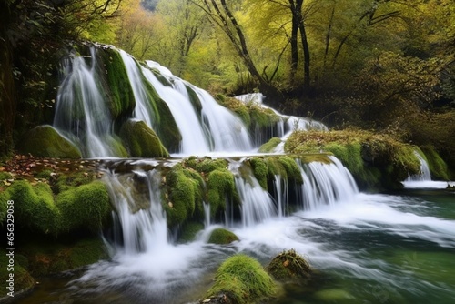 awe-inspiring cascade in picturesque scenery. Generative AI