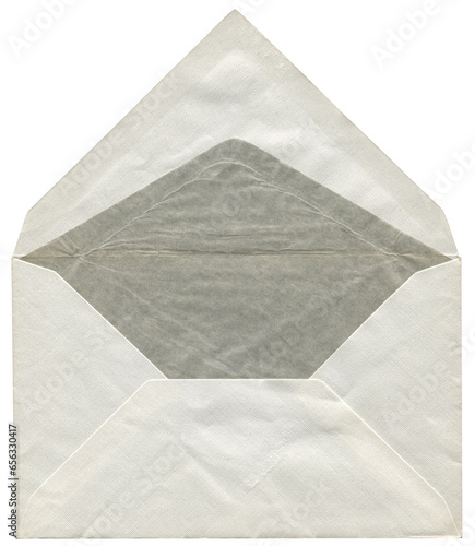 Vintage envelope front. iisolated on a transparent background. Letter top view