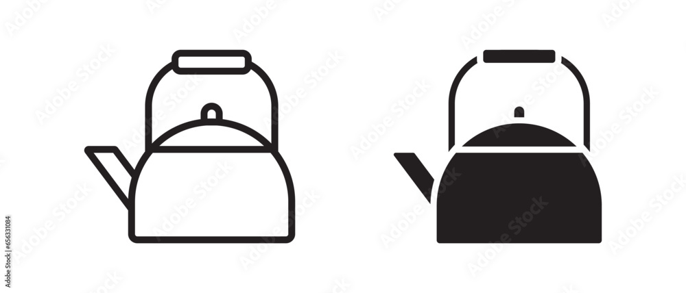 Kettle vector icon set. Tea ceremony symbol Kettle vector icon set. Tea ceremony symbol