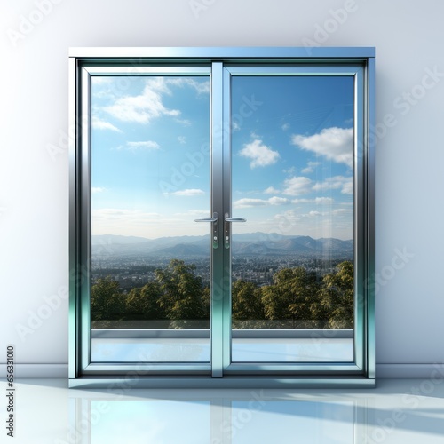 View Aluminum Windowson A Completely White Backg C  Isolated On White Background  High Quality Photo  Hd