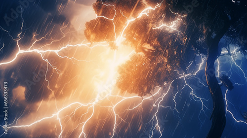 lightning strike theme design illustration