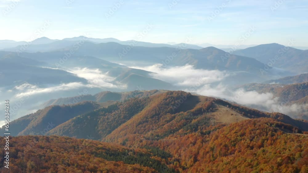 Spectacular view from the drone in the morning mountains. Carpathian mountains, Ukraine. Spectacular view from the drone in the morning mountains. Carpathian mountains, Ukraine.