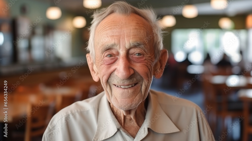 Portrait of happy senior caucasian man in a nursing home. Portrait of happy senior caucasian man in a nursing home.