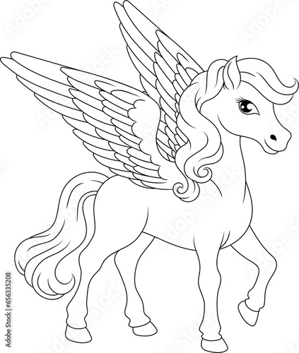 Pegasus Wings Horse Cartoon...