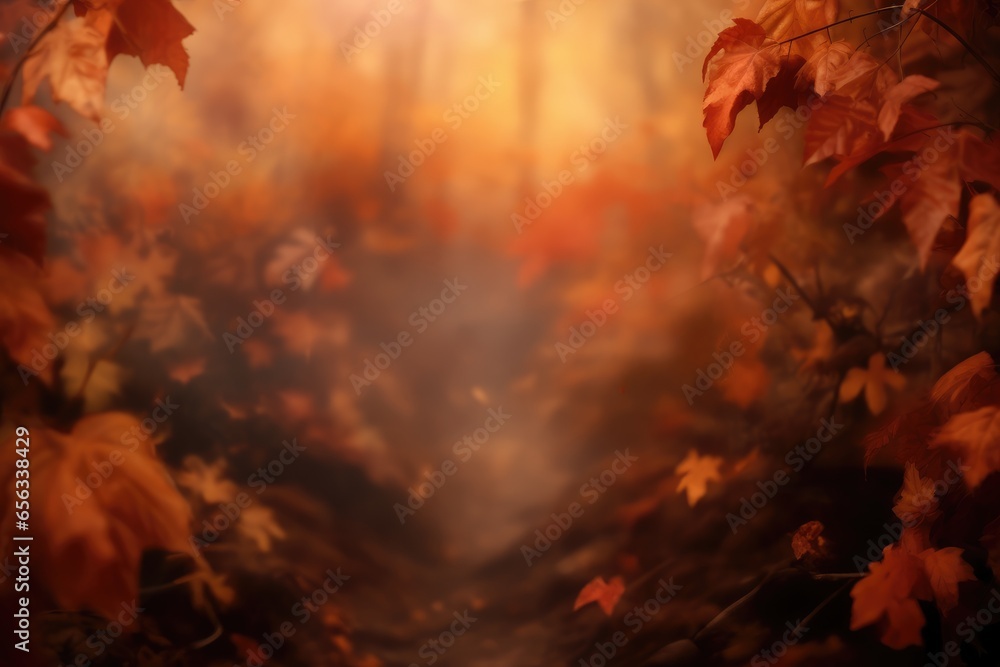 Beautiful blurred autumn background. Colorful foliage in the park.