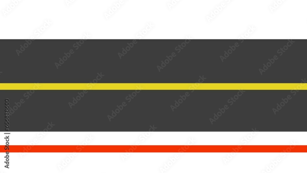 Wide horizontal black stripe and narrow yellow and red lines. Wide horizontal black stripe and narrow yellow and red lines.