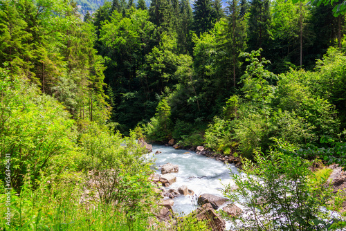 View of the Kander river in Switzerland