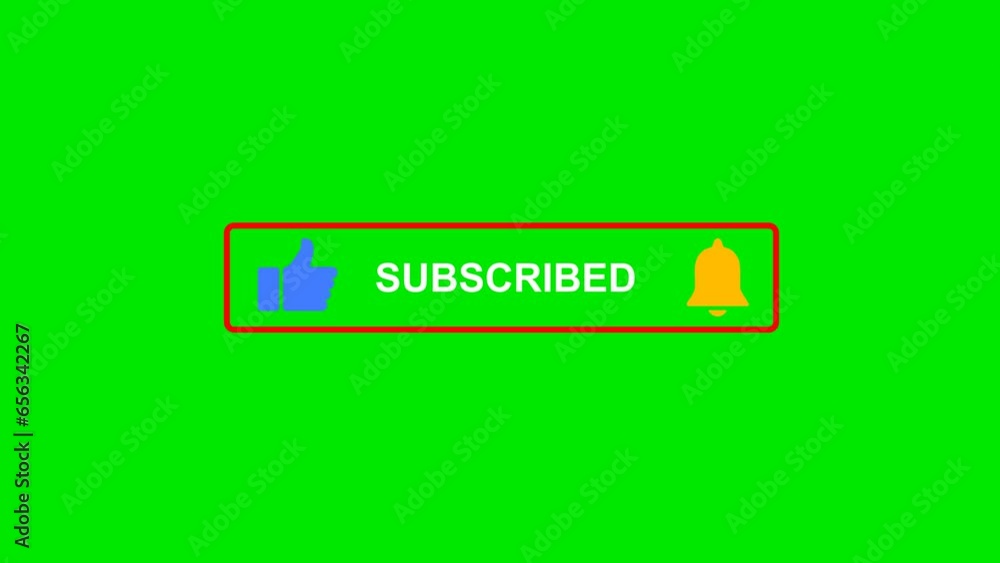 Animated subscribe, get notification button, lower third icon.  Chroma key. 4k Green screen background.