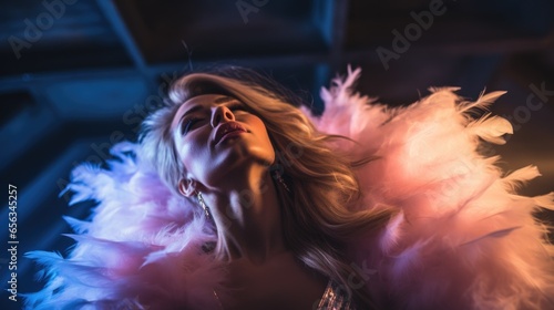 Beautiful woman in a nightclub. Lifestyle  entertainment concept.