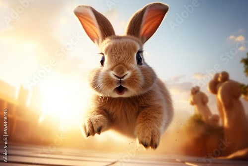 cute bunny jumping © ayuni