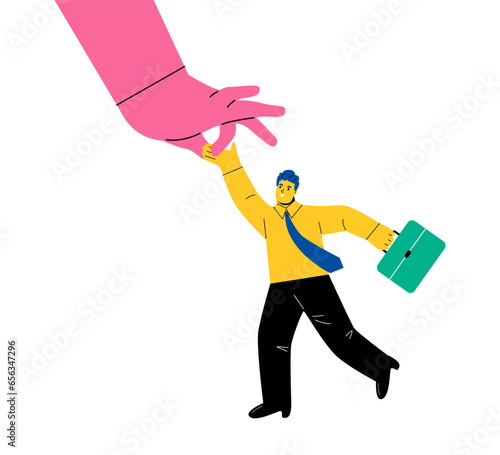 Business man hand. Pick of business people, recruitment concept. Flat vector illustration isolated on white background