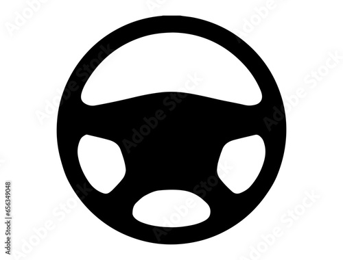 Car steering wheel silhouette vector art white background