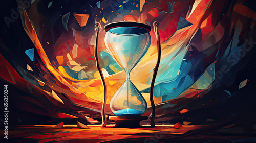 Wallpaper Mural Colourful and Vibrant Hourglass, Passing of Time, Urgent, Urgency, Surreal and Abstract Illustration Torontodigital.ca