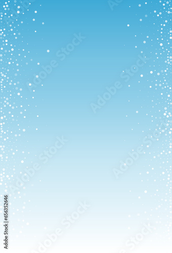 Gray Snowfall Vector Blue Background. Xmas Silver