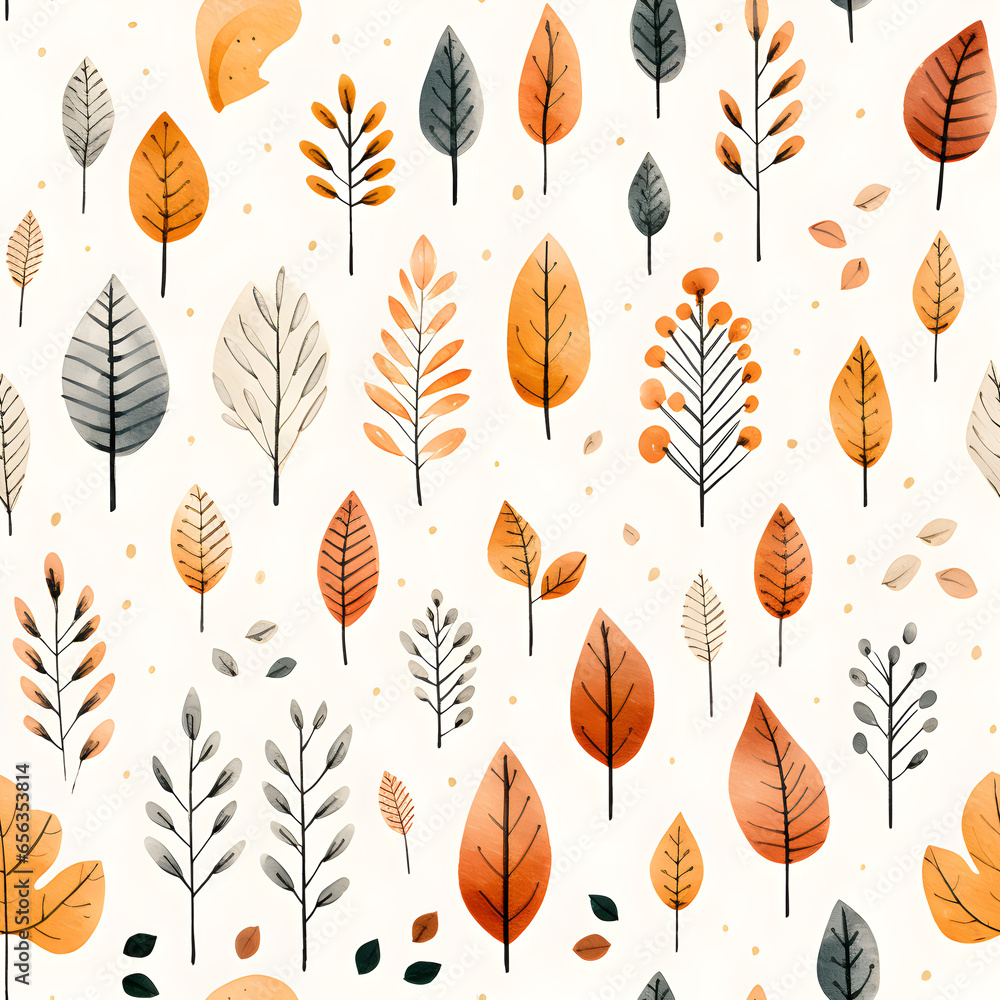 Fall watercolor seamless pattern background Fall watercolor seamless pattern background