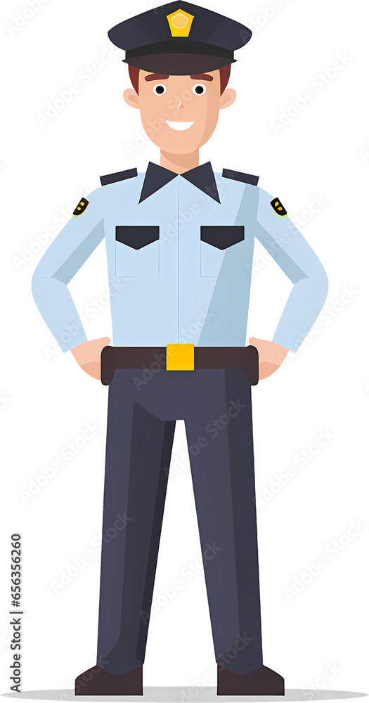 Policeman officer in flat style