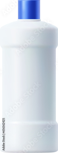 Plastic detergent bottle for efficient cleaning, with a sturdy, ergonomic design and a convenient cap. Isolated 3d vector clean product package for tackling tough stains and keeping laundry fresh