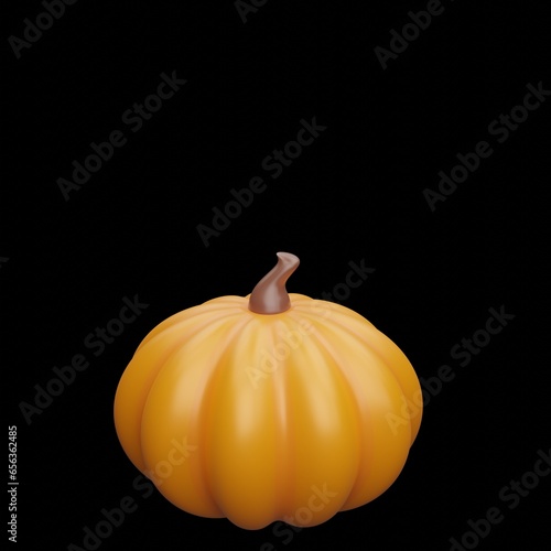 pumpkin on black background, icon, set