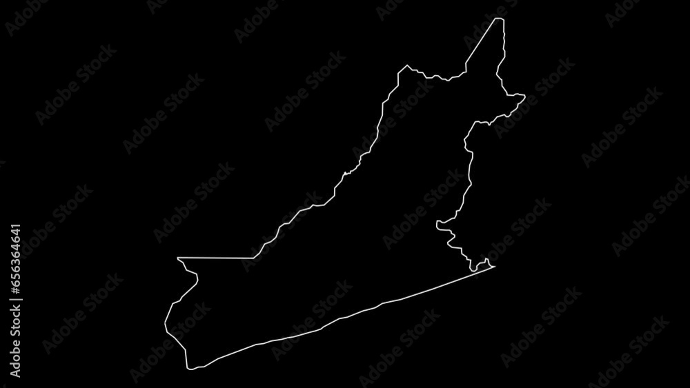 Eastern Zambia province map of Zambia outline animation Eastern Zambia province map of Zambia outline animation